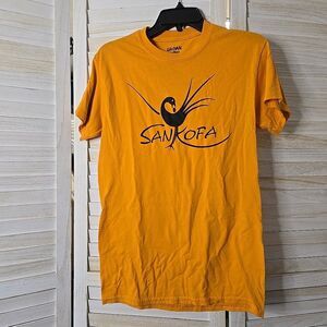 Gildan Mens Sankofa Bird Graphic T Shirt S Yellow Adinkra African Streetwear